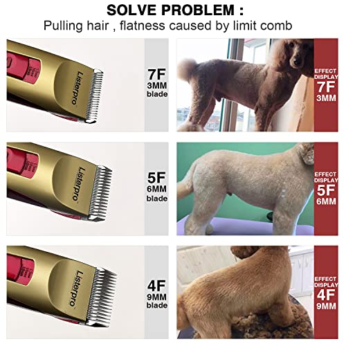 Dog Clippers Professional Heavy Duty Grooming Clipper 2-Speed Low Noise High Power Rechargeable Cordless Pet Tools for Small & Large Dogs Cats Pets with Thick Coats